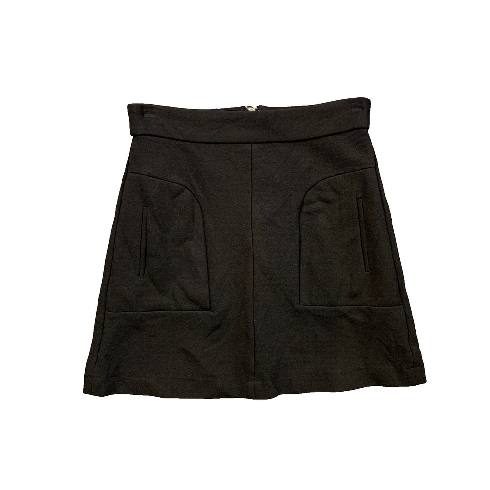 Maeve Skirt Women 0 Black Novato Patch Pockets Structured A Line Knit Back Zip